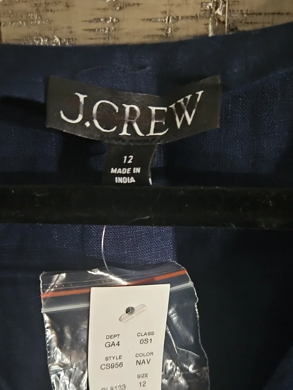 J. Crew Women's Navy Button-Front Linen Dress